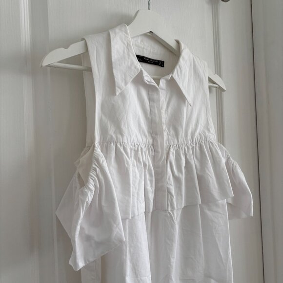 White Zara Ruffled Off-Shoulder Blouse - Medium - Picture 2 of 7